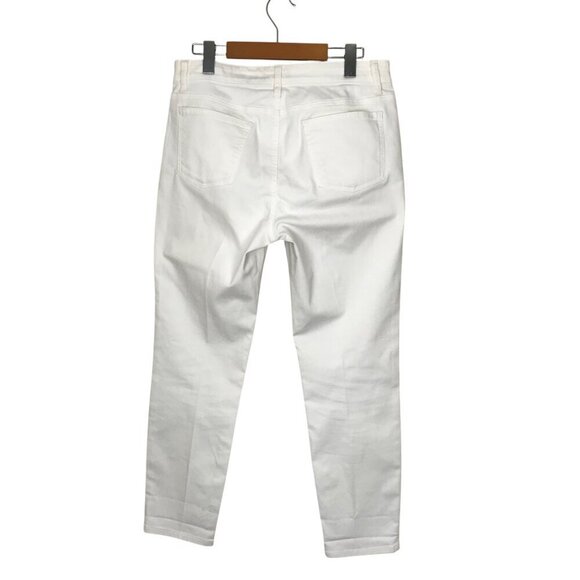 Eileen Fisher 98% Organic Cotton White 5 Pocket Zip Up Jeans Size 8 - Picture 7 of 10